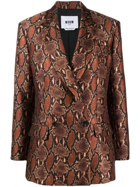 Shop MSGM Sales Jackets: Jackets MSGM, blazer, python printed, regular fit, double breast, long sleeves, lateral pockets, back split, black lining inside.

Composition: 100% polyester.
Lining: 100% polyester.