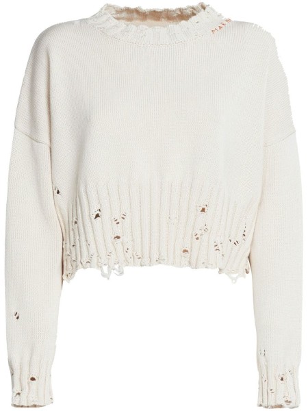 Shop Marni  Knitwear: Knitwear Marni, regular fit, short model, long sleeves, mini lateral logo.

Composition: 100% cotton.