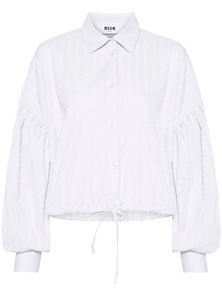 Shop MSGM  Shirts: Shirts MSGM, short model, with coulisse on waist, wide and long sleeves, classic collar, in seersucker cotton.

Composition: 100% cotton.