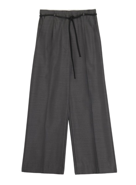 Shop Tela Sales Pants: Pants Tela, Lolly model, wide leg, high waist, belt on waist, zip and button closure, lateral and back pockets.

Composition: 50% virgin wool, 50% viscose.