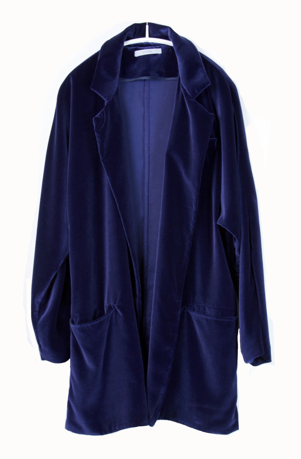 shop Dusan  Giacche: Giacca Dusan in velluto, blu elettrico, stile da camera, tasche davanti, senza chiusure. number 769