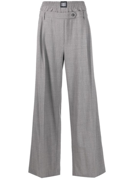 Shop MSGM  Pantaloni: Pantaloni MSGM, vita alta, elastico in vita, doppia vita, gamba ampia, tasche laterali, in fresco lana.

Composizione: 100% lana.