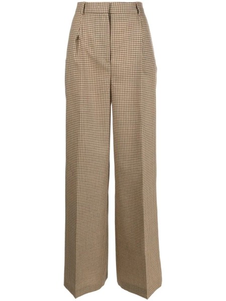 Shop MSGM  Pantaloni: Pantaloni MSGM, vita alta, pence davanti, chiusura con bottone e zip, tasche laterali, stampa micro quadretto, gamba ampia e dritta.

Composizione: 100% lana.