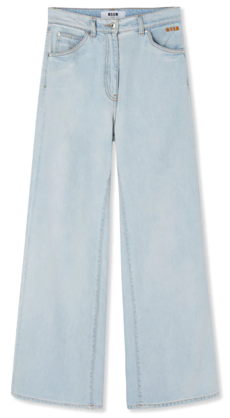 Shop MSGM  Pantaloni: Pantaloni MSGM, jeans, gamba dritta, vita alta, 5 tasche, in denim chiaro.

Composizione: 100% cotone.
