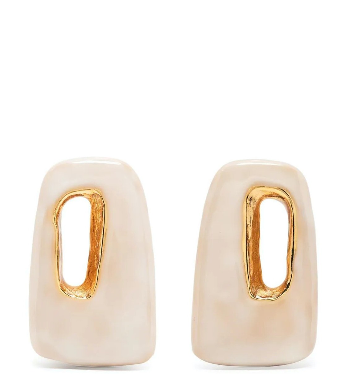 shop Marni  Bijoux: Bijoux Marni, orecchini, in metallo smaltato, chiusura posteriore con farfallina, in color bianco e dettaglio dorato.
 number 2419